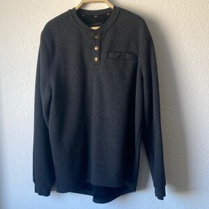 Men's Charcoal Henley Sweater
